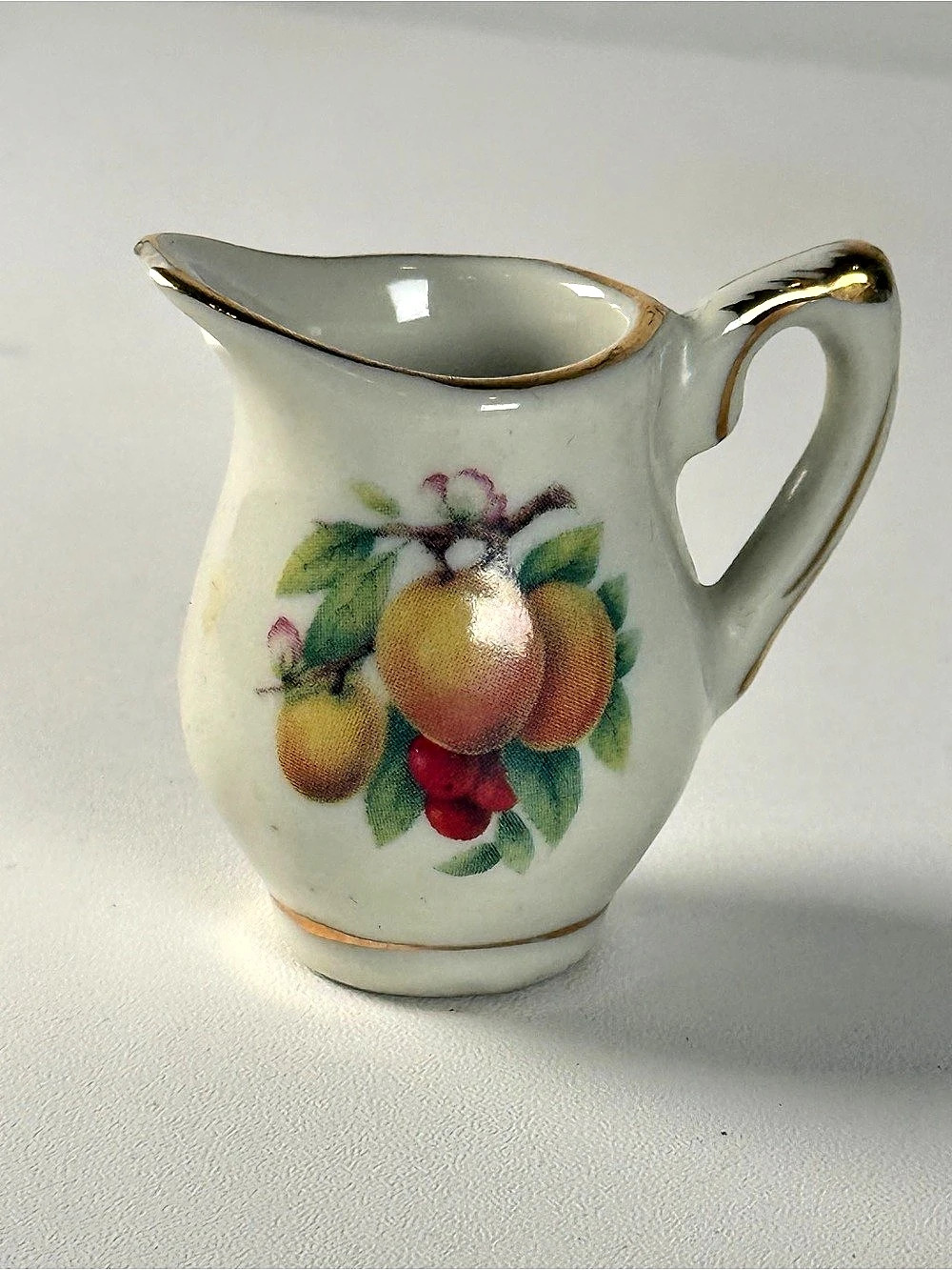 Vintage Royal Worcester Evesham Gold Porcelain Mini Creamer Pitcher